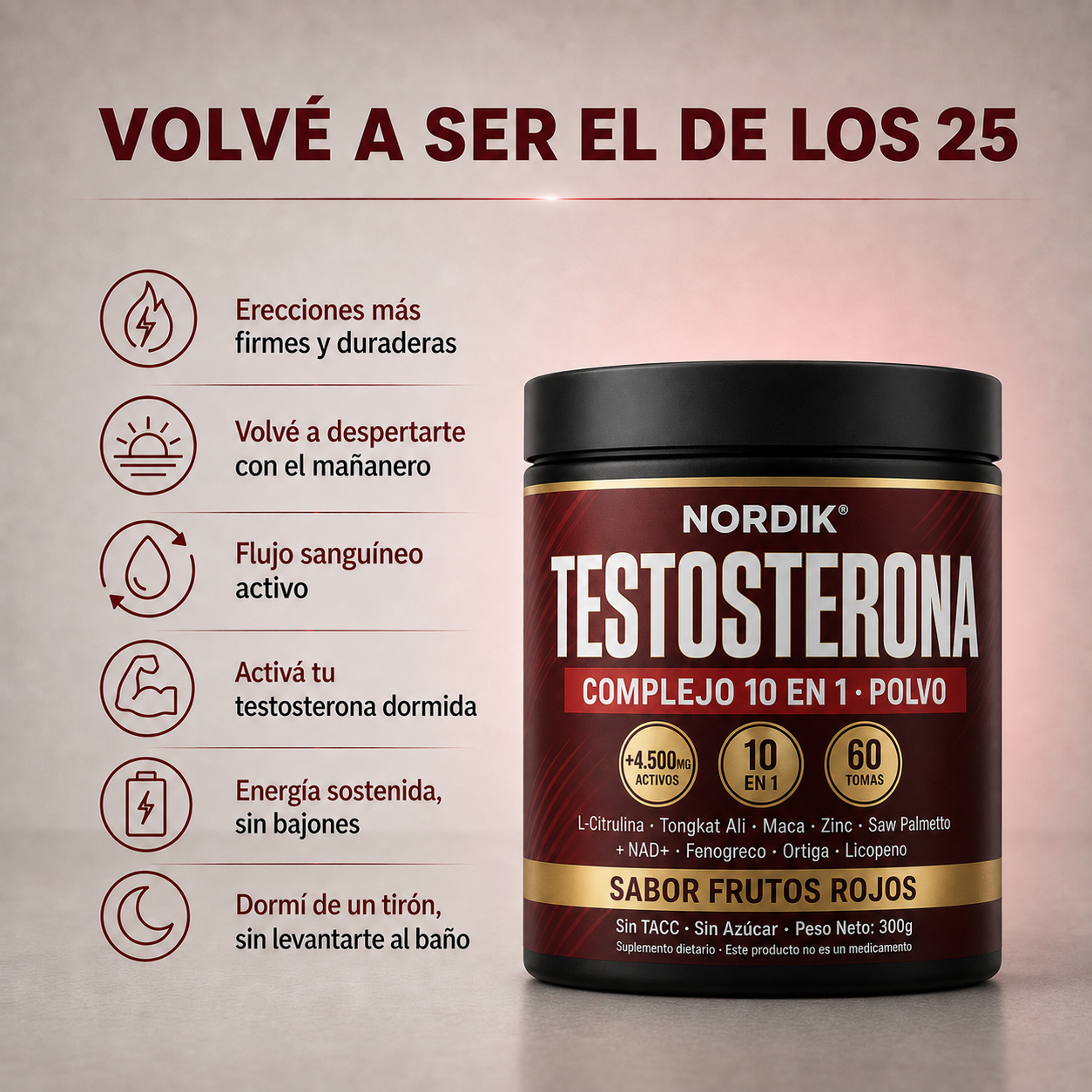 Nordik® Complejo de Testosterona 10 en 1